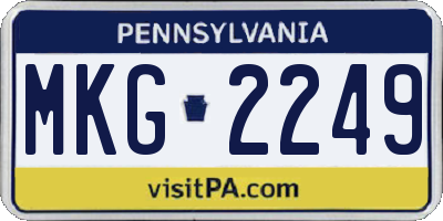 PA license plate MKG2249