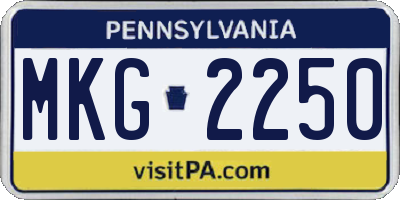 PA license plate MKG2250