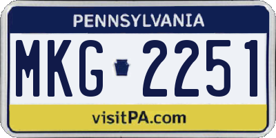 PA license plate MKG2251