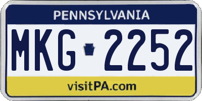 PA license plate MKG2252