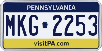PA license plate MKG2253