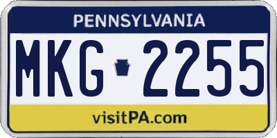 PA license plate MKG2255