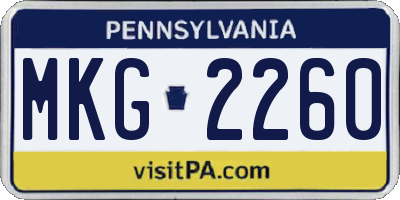 PA license plate MKG2260