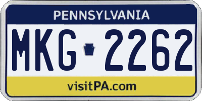 PA license plate MKG2262
