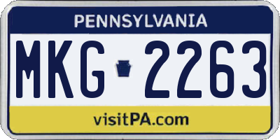 PA license plate MKG2263