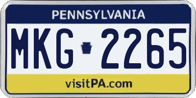 PA license plate MKG2265