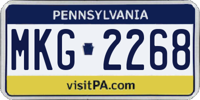 PA license plate MKG2268