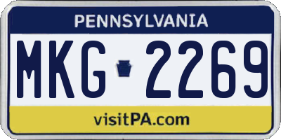 PA license plate MKG2269