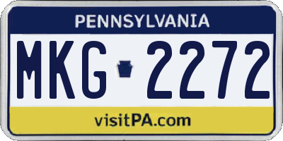 PA license plate MKG2272