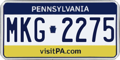 PA license plate MKG2275