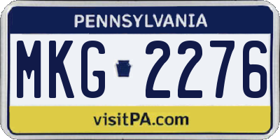PA license plate MKG2276