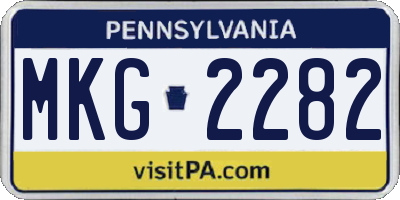 PA license plate MKG2282
