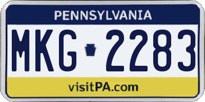 PA license plate MKG2283