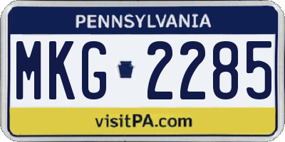 PA license plate MKG2285