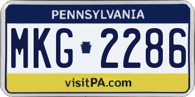 PA license plate MKG2286