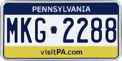 PA license plate MKG2288