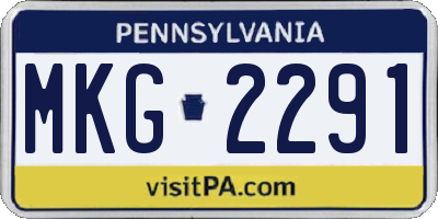 PA license plate MKG2291