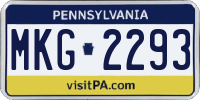 PA license plate MKG2293