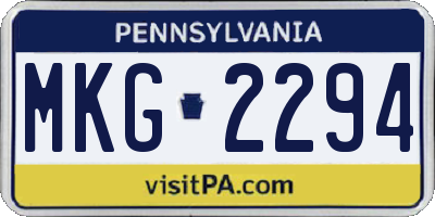 PA license plate MKG2294