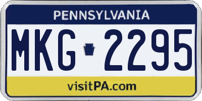 PA license plate MKG2295