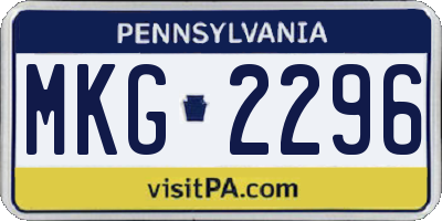 PA license plate MKG2296