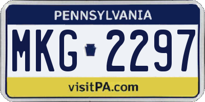PA license plate MKG2297
