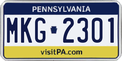 PA license plate MKG2301