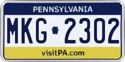 PA license plate MKG2302