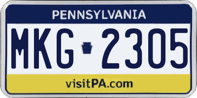 PA license plate MKG2305