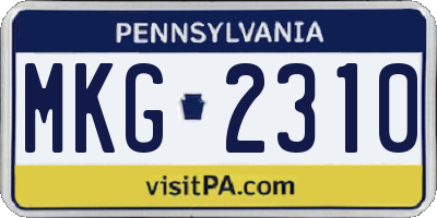 PA license plate MKG2310