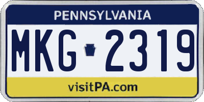 PA license plate MKG2319