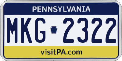 PA license plate MKG2322