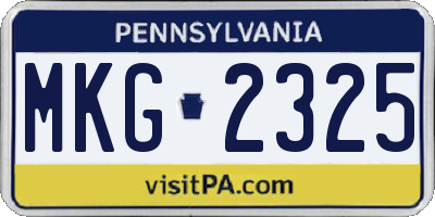 PA license plate MKG2325