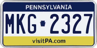 PA license plate MKG2327
