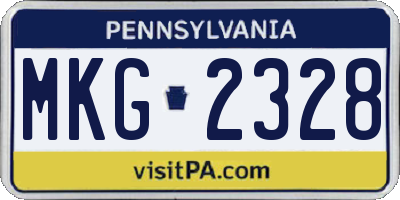 PA license plate MKG2328