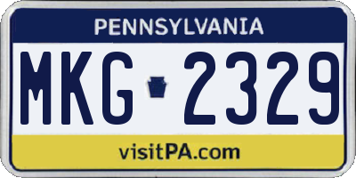 PA license plate MKG2329