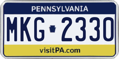 PA license plate MKG2330