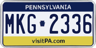 PA license plate MKG2336