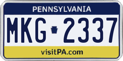 PA license plate MKG2337
