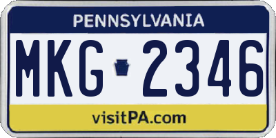 PA license plate MKG2346