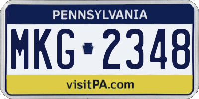 PA license plate MKG2348