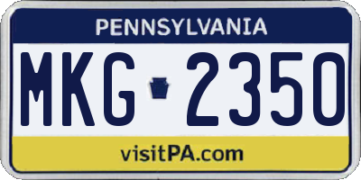 PA license plate MKG2350