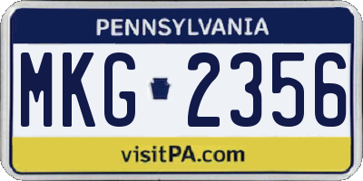 PA license plate MKG2356