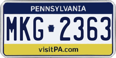 PA license plate MKG2363