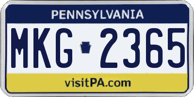 PA license plate MKG2365