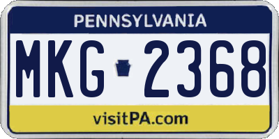 PA license plate MKG2368