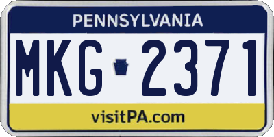 PA license plate MKG2371