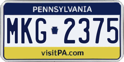 PA license plate MKG2375