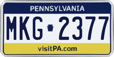 PA license plate MKG2377