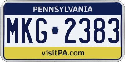 PA license plate MKG2383